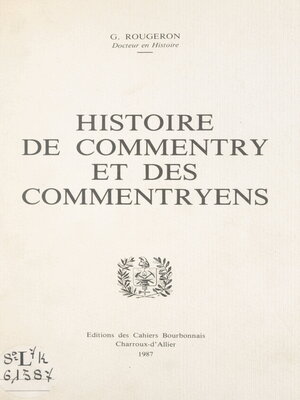 cover image of Histoire de Commentry et des Commentryens